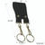 Black Leather Belt Key Holder Double Hooks Standard Duty - Riveted with nickel platted hardware Detail
