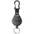 Black Key-Bak Secur-It Key Retractor Gear Reel with Carabiner 48" Kevlar Cord Front View