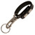 Black Leather Belt Loop Key Holder Heavy Duty - Double Snap with nickel platted hardware. View of side with snaps closed