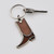 Cowboy Boot Stained Glass Key Chain with Key