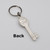 Key Shape Keychain with Inlaid Cross Back