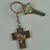 Praying Hands Metal Cross Keychain