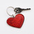 Metal Glitter Heart Key Ring with Key