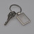 Silver Rectangle with Rectangle Insert Keychain with key