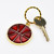 Basketball - Brass with Enameled Insert Keyring with Key