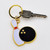 Bowling Pin and Ball - Brass with Enameled Insert Keyring with Key