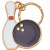 Bowling Pin and Ball - Brass with Enameled Insert Keyring