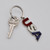 USA Epoxy Metal Letters - Red White and Blue Keychain with Key