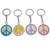 3D Bling Peace Sign with Rhinestones Key Chain