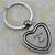 Spinning Gyro Heart Key Chain Silver - Custom Engraved