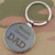 Round Metal Key Fob with Gunmetal Insert - Custom Engraved