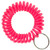 Pink Wrist Coil Spiral Keyring - 12 Pc. Bulk Pack