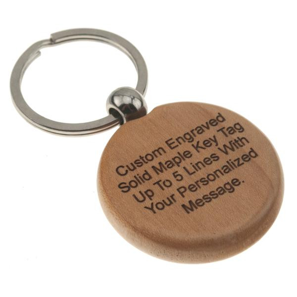 Shop for and Buy Solid Maple Wood Circle Keyring CUSTOM ENGRAVED at ...