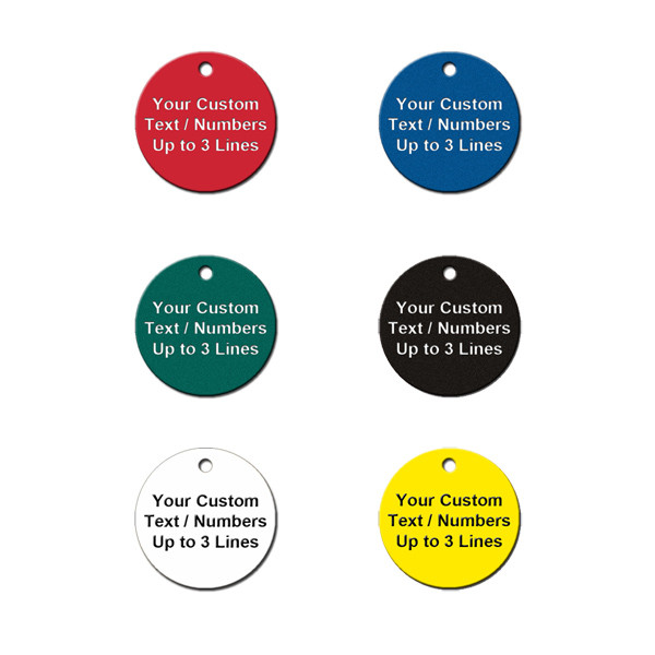 Shop for and Buy 1.25 Inch Round Plastic Tag CUSTOM ENGRAVED at Keyring ...