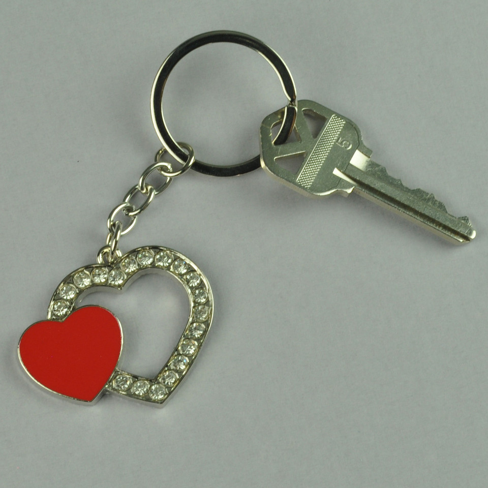 Shop for and Buy Elegant Open Heart Key Holder with Stones at Keyring ...