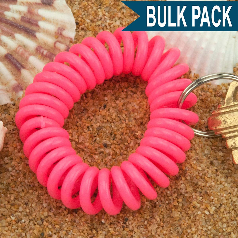 Loop Key Rings Pink Rope Shop for and Buy Pink Wrist Coil Spiral Keyring - 12 Pc. Bulk Pack at ...