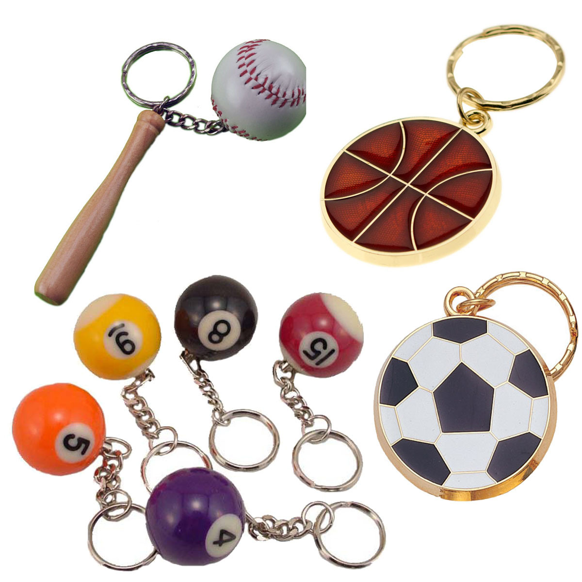 Fun Express - Metal Sport Ball Key Chain Assortment - Apparel Accessories -  Key Chains - Novelty Key Chains - 144 Pieces