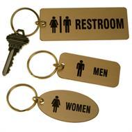 Solid Brass Restroom Key Tags