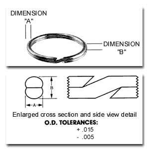 Large Key Ring Key Chain Ring Package of 3 Dozen 36626