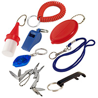 Non-Removable Cable Key Ring - Red Aluminum