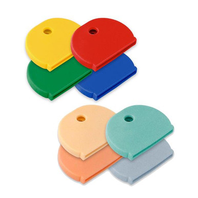 80 Pcs Colored Silicone Key Covers - Stretchy Key Caps And Rings For Key Identification, Fits Standard House & Office Keys