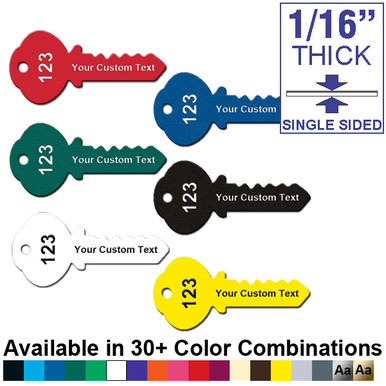 Shop for and Buy 1.4 Inch x 3 Inch Key Shape Plastic Tag CUSTOM ...