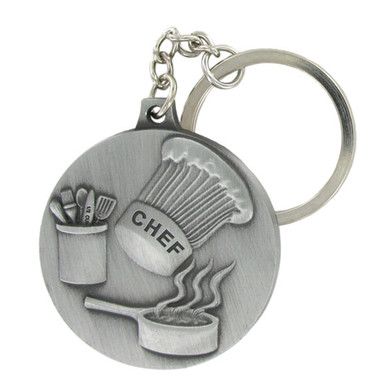 Shop for and Buy Pewter Culinary Chef Keyring with Chain at Keyring.com ...