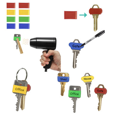 Identifier Key Chain Key Head Identifier Bands - 4 Pack