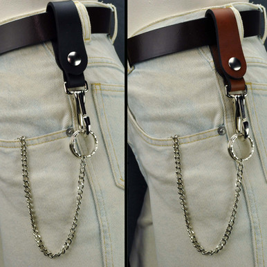 Leather Belt Loop Key Holder Heavy Duty - Double Snap