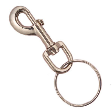 Heavy Duty Small Snap Clip Key Ring Nickel Plated