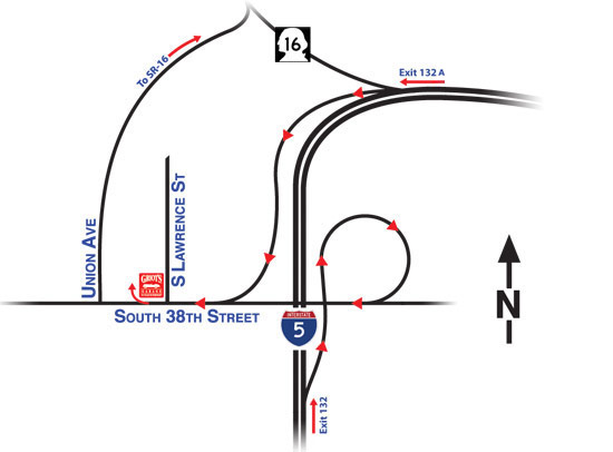 Graphic showing driving directions