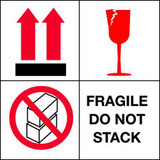 4 x 4" Shipping Label, Fragile 4 Square 4 x 4" Shipping Label, Fragile 4 Square