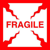 4 x 4" Shipping Label, Fragile 4 x 4" Shipping Label, Fragile