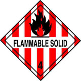 4 x 4" Shipping Label, Flammable Solid 4 x 4" Shipping Label, Flammable Solid