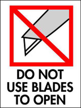 3 x 4" Shipping Label, Do Not Use Blades to Open 3 x 4" Shipping Label, Do Not Use Blades to Open