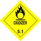 4 x 4" Shipping Label, Oxidizer
