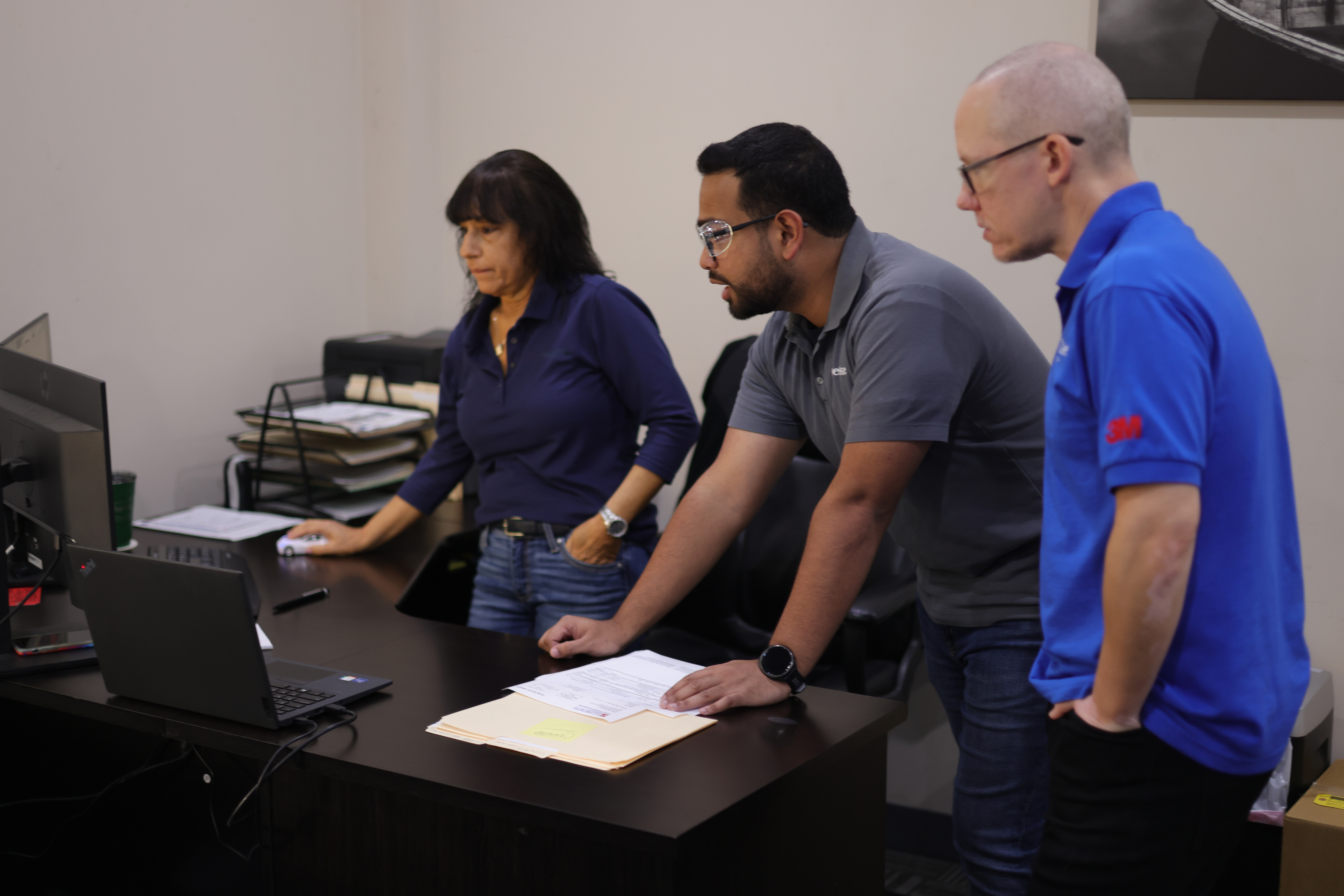 People working at computer