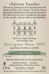 Sauvignon Blanc 2023 Magnum - Back label Sauvignon Blanc 2023 Magnum - Back label