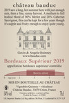 Bordeaux Supérieur rouge 2019 - Back label Bordeaux Supérieur rouge 2019 - Back label