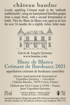 Blanc de blancs Crémant 2021 - Back label Blanc de blancs Crémant 2021 - Back label