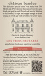 Les Trois Hectares 2023 - Back label