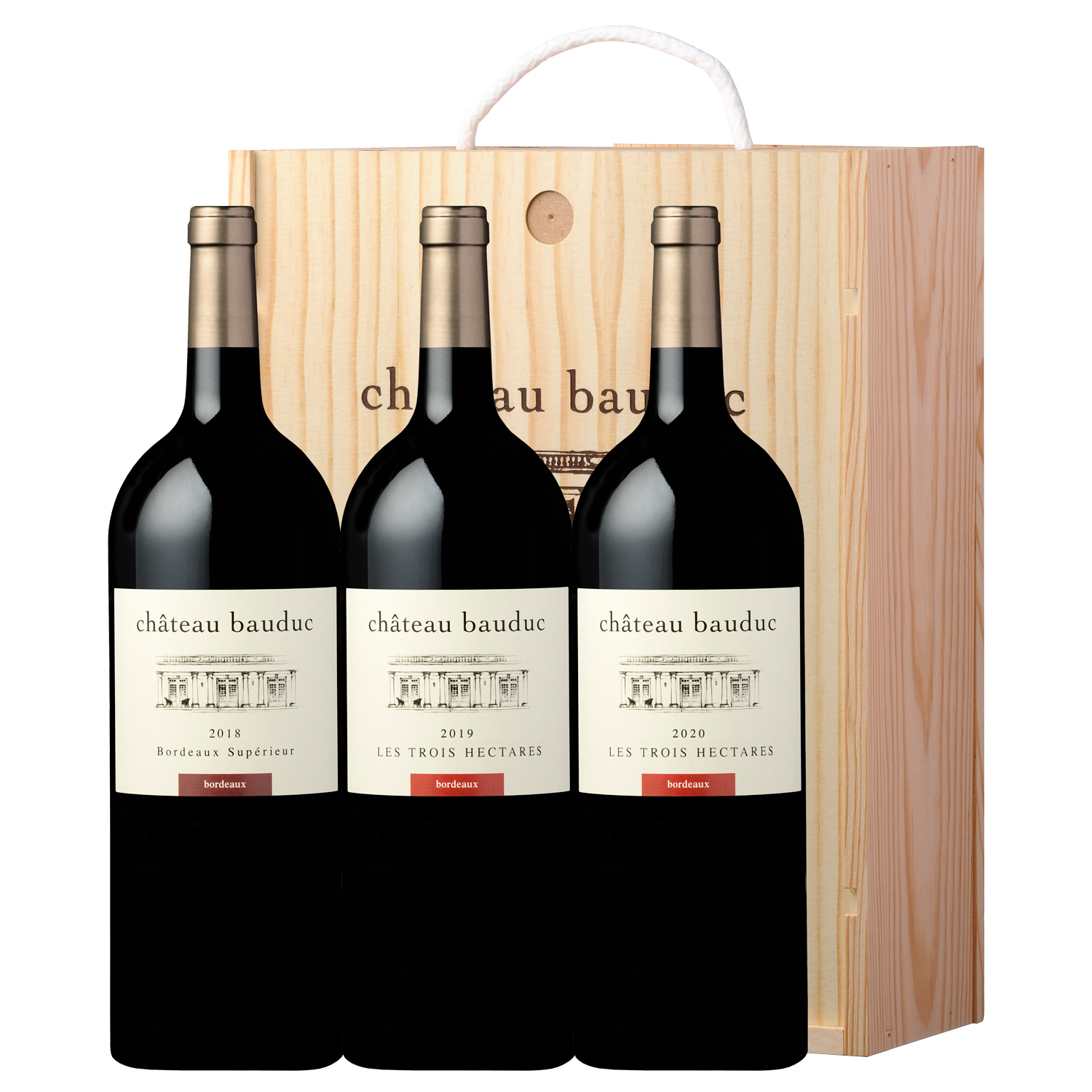 3 Magnum wooden case - Château Bauduc