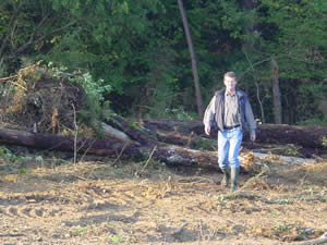 Preparing the field in October 2003