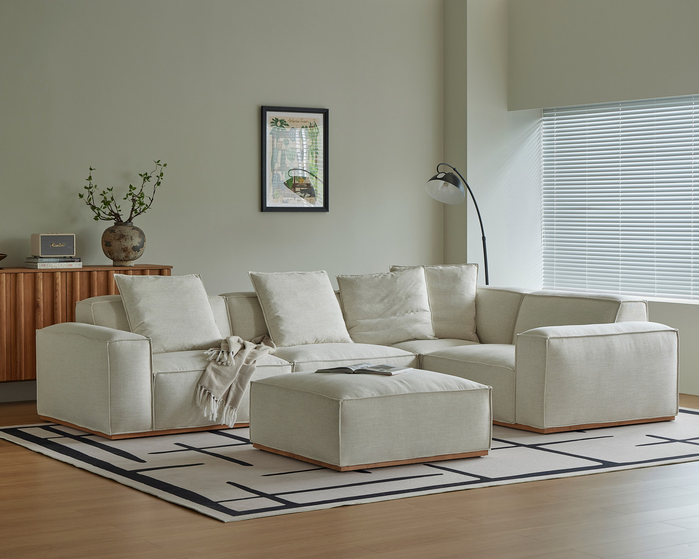 Omaha Modular Sofa - 5 Seater, Bone