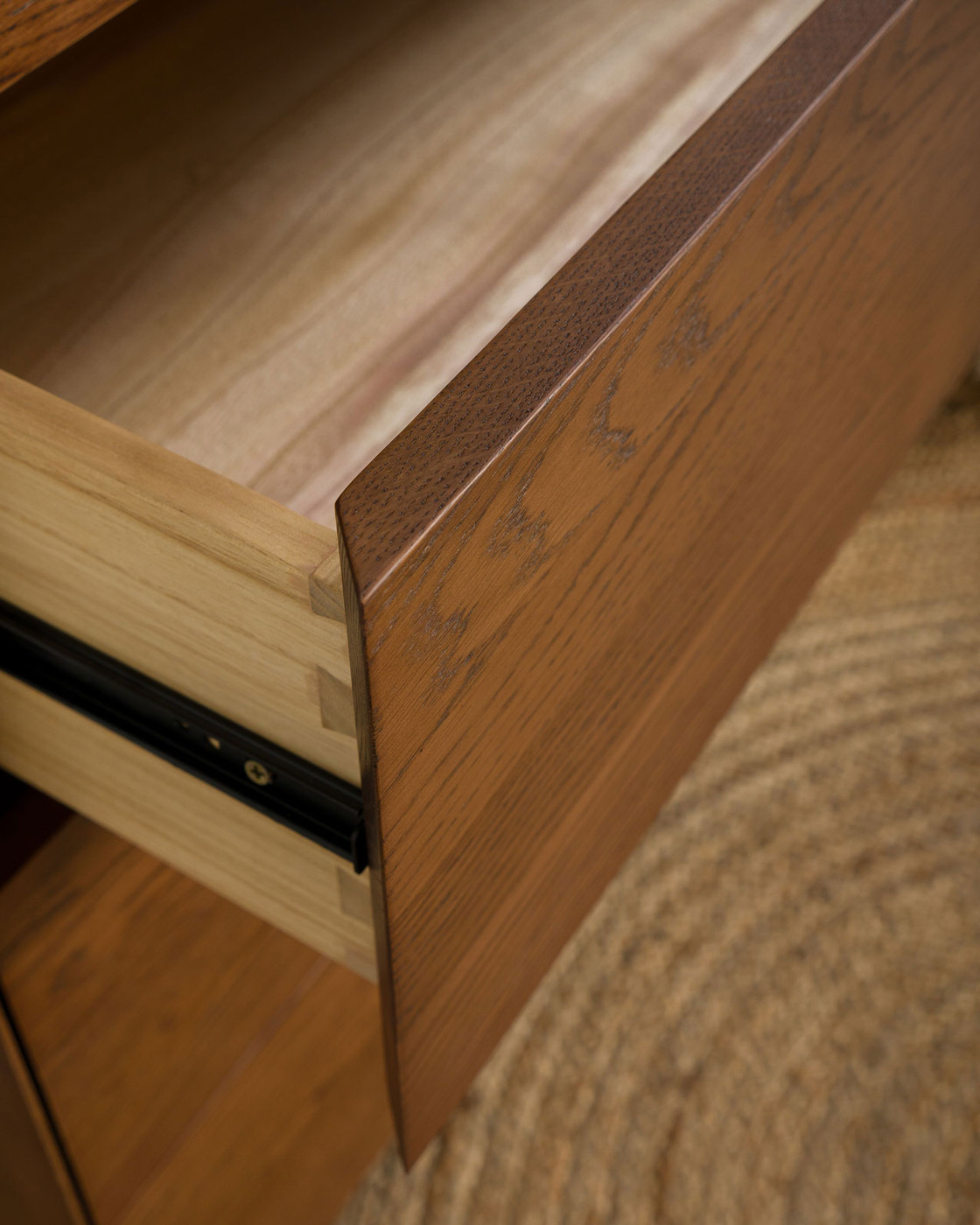 Sawyer Four Drawer Tallboy, Dark Oak