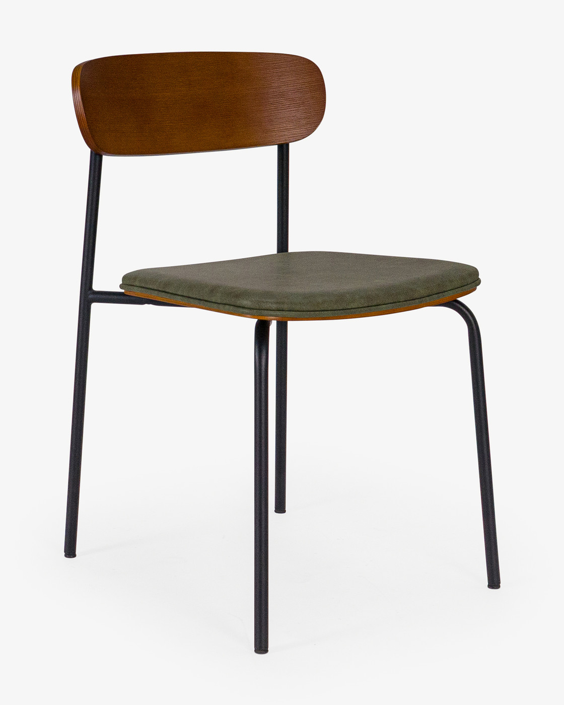 Neal Chair - Dark Wood & Forest Green