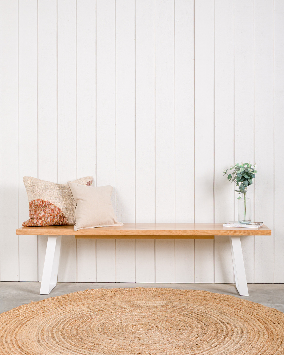 Marko Bench - For 2.0M Table, White Frame