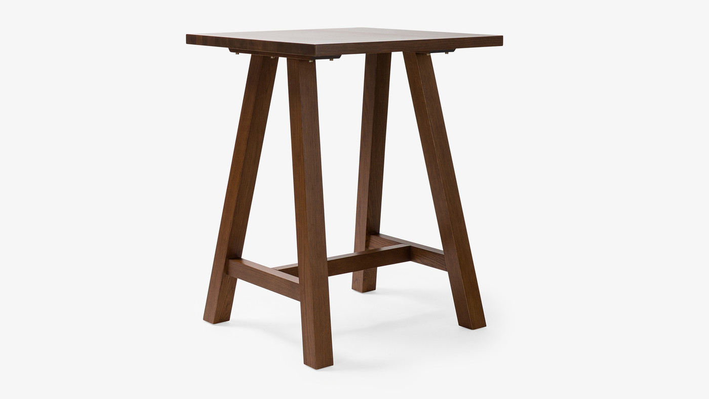 Idaho Oak Bar Leaner - 80X80Cm 105H, Dark Oak