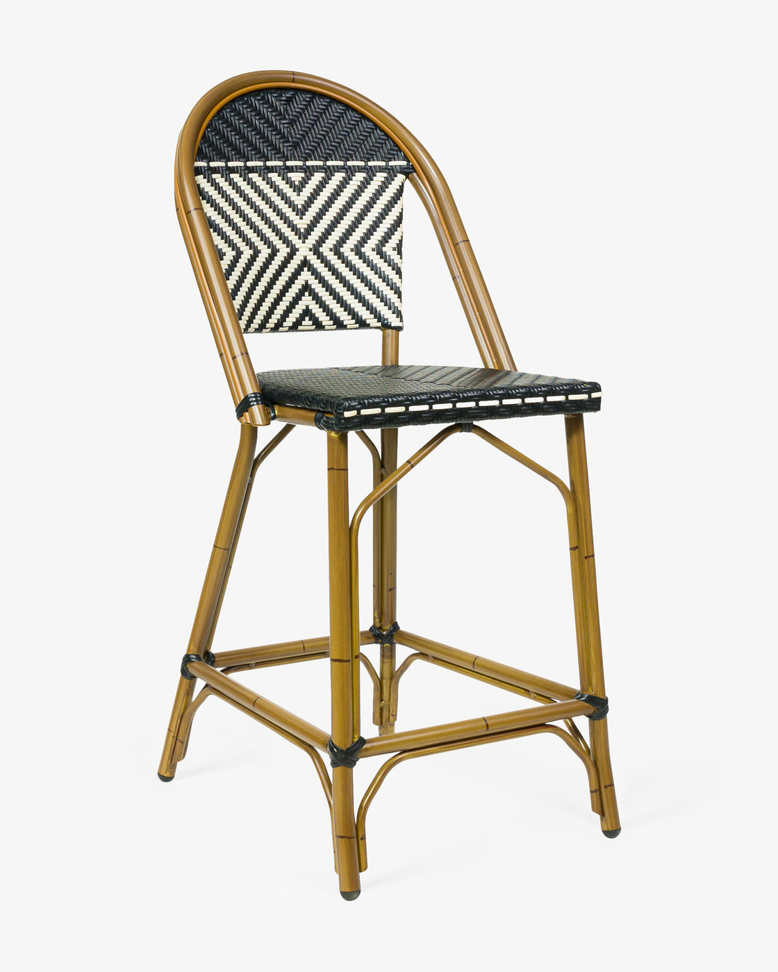 Chloe Barstool -  Ivory/Black, 76Cm