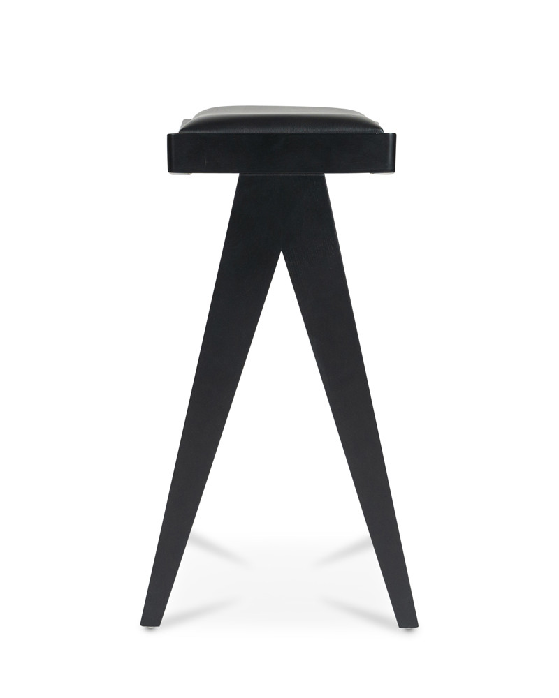 Harriet Barstool - Black With Black Seat, 75Cm